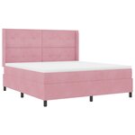 vidaXL Lit à ressorts avec matelas avec LED Rose 180 x 200 cm Velours