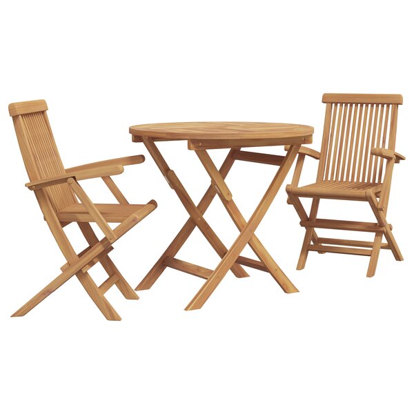 vidaXL Ensemble de Bistro Pliable 3 Pièces en Teck