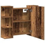 vidaXL Armoire à miroir de salle de bain vieux bois bois d'ingénierie
