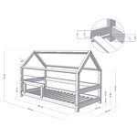 Lit cabane enfant TERY 120 x 190 Gris