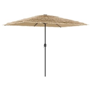 vidaXL Parasol de jardin avec LED et mât en acier marron 300x200x250cm