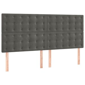 vidaXL Tête de lit Gris foncé 180 x 5 x 118/128 cm Velours