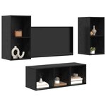 vidaXL Ensemble meuble TV 3 Pièces Chêne noir Bois d'ingénierie