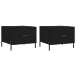 vidaXL Tables basses 2 Pièces noir 50x50x40 cm bois d'ingénierie