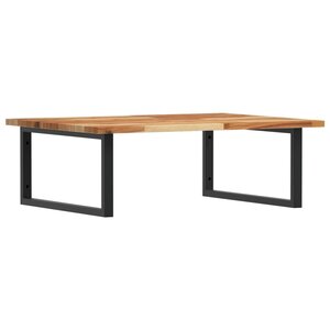 vidaXL Étagère de vasque murale acier et bois massif d'acacia