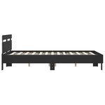 vidaXL Cadre de lit avec LED sans matelas noir 150x200 cm