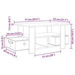 vidaXL Table basse Chêne Sonoma 77 x 55 x 42 cm Bois d'ingénierie