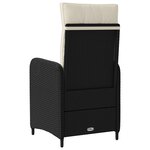 vidaXL Chaise de jardin inclinable Noir et blanc crème