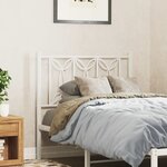 vidaXL Tête de lit métal blanc 90 cm
