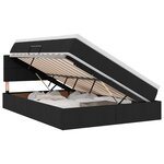 vidaXL Lit de rangement LED avec matelas Noir 140 x 200 cm Tissu