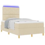 vidaXL Lit à ressort LED avec matelas Crème 120 x 200 cm tissu