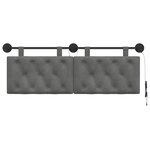 vidaXL Tête de lit suspendue Gris foncé Velours