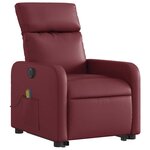 vidaXL Fauteuil inclinable de massage électrique rouge bordeaux