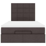 VidaXL Cadre de lit ottoman avec matelas marron foncé 120x190 cm tissu