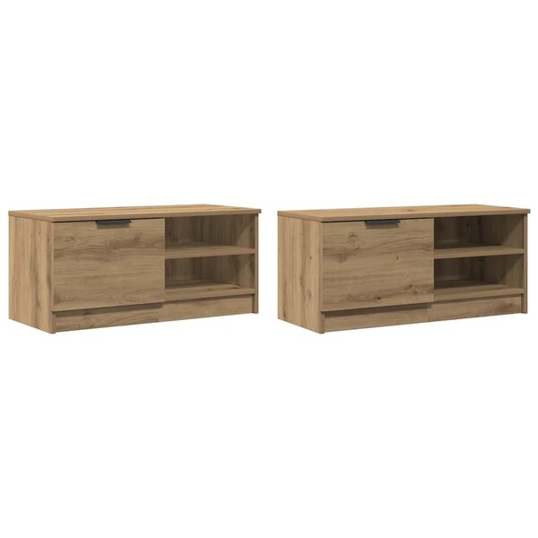 vidaXL Meubles TV 2 Pièces chêne artisanal 80x35x36 5cm bois d'ingénierie