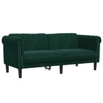 vidaXL Canapé 2 places vert foncé velours