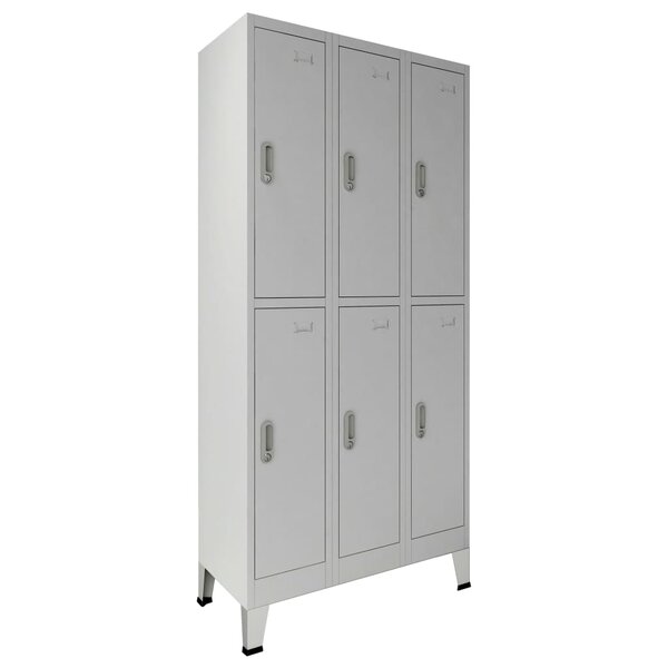 Vidaxl armoire à casiers avec 6 compartiments acier 90x45x180 cm gris