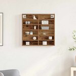vidaXL Cabinet d'Affichage avec étagère Bois Ancien 60 x 8.5 x 58 cm