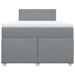 vidaXL Sommier à lattes de lit et matelas gris clair 120x190 cm tissu