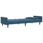 vidaXL Canapé-lit à 2 places avec repose-pied bleu velours