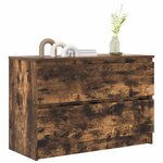 vidaXL Meuble TV chêne fumé 80x35x54 cm bois d'ingénierie