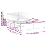 vidaXL Cadre de lit Chêne fumé 200 x 200 cm Pin massif