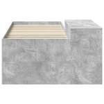 vidaXL Lit haut pour enfants avec bureau Gris béton Bois d'ingénierie