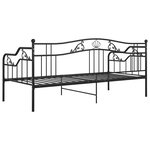 vidaXL Cadre de canapé-lit sans matelas noir métal 90x200 cm