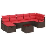 vidaXL Ensemble de canapé de jardin 8 Pièces Marron Poly rotin