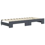 vidaXL Lit de jour avec gigogne et matelas gris foncé 80x200cm velours