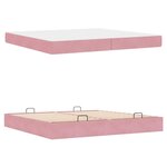 vidaXL Cadre de lit avec matelas avec matelas 2 Pièces Rose Velours
