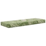 vidaXL Coussin de Siège d'Extérieur Feuilles Vertes 111 5 x 40 x 8 cm