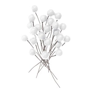 24 baies blanches décoratives 8 cm