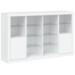 vidaXL Buffets avec lumières LED 3 Pièces blanc bois d'ingénierie