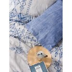 Parure de lit - housse de couette 220 x 240 + 2 taies d'oreiller 60 x 60 coton renforcé - Bleu