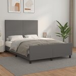vidaXL Cadre de lit avec tête de lit Gris 140x200 cm Similicuir