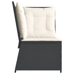 vidaXL Canapé d'angle de jardin avec coussins noir résine tressée