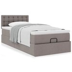 vidaXL Lit ottoman avec matelas taupe 90x200 cm tissu