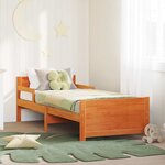 vidaXL Lit extensible pour enfants Marron cire 80 x 130 / 165 / 200 cm