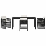 vidaXL Ensemble de salle à manger pour jardin 5 Pièces Noir Poly rotin