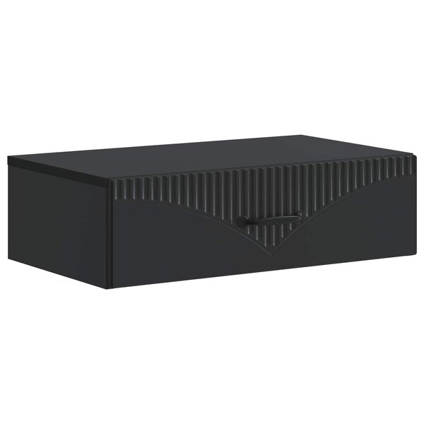 vidaXL Table d'appoint murale 59 x 34 5 x 17 cm Bois d'ingénierie Noir