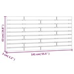 vidaXL Tête de lit murale Gris 141x3x63 cm Bois massif de pin
