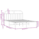 vidaXL Cadre de lit métal sans matelas et tête de lit blanc 140x200 cm