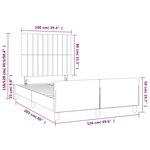 vidaXL Cadre de lit avec tête de lit marron foncé 120x200 cm Tissu