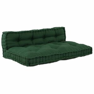 vidaXL Coussin de canapé sur palette Vert tissu