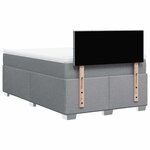 vidaXL Sommier à lattes de lit et matelas gris clair 120x190 cm tissu
