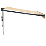 vidaXL Auvent rétractable automatique jaune et blanc 3 5x2 5 m