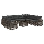 vidaXL Ensemble de canapé de jardin 11 Pièces Gris et Gris foncé