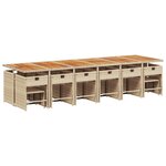 vidaXL Ensemble à manger de jardin et coussins 17 Pièces beige
