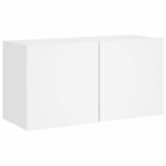 vidaXL Unités murales TV 6 Pièces blanc bois d'ingénierie